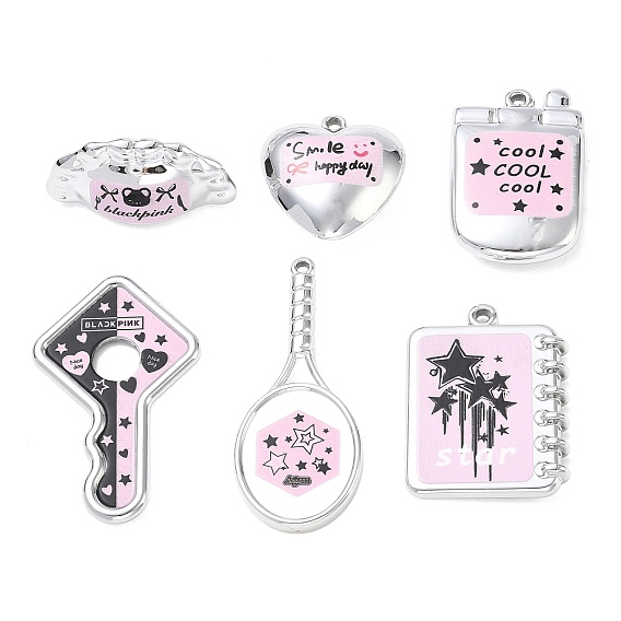 Acrylic Pendants, Mixed Shapes Charms