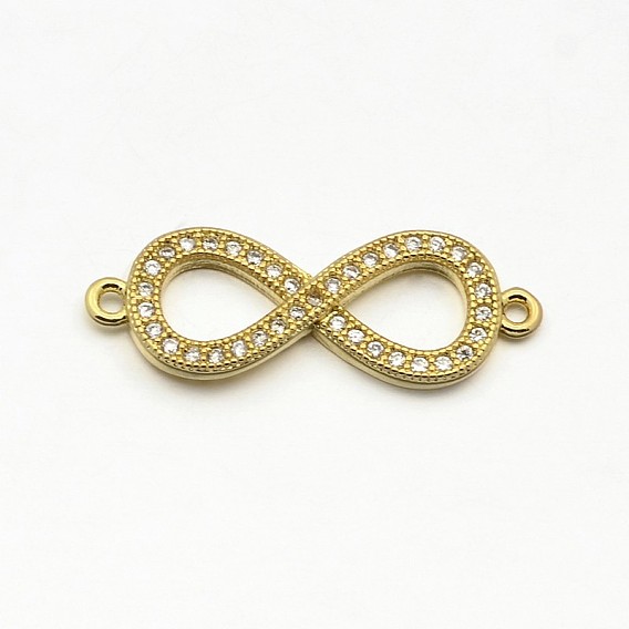Cz латунь микро проложить aaa кубический zirconia бесконечность ссылки, без свинца, без никеля и без кадмия, 8x24x2 мм, отверстие : 1 мм
