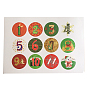 Christmas Theme Adhesive Sticker Labels, for Card-Making, Scrapbooking, Diary, Planner, Envelope & Notebooks, Round with Number Pattern