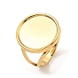 304 Stainless Steel Open Cuff Pad Ring Settings, Flat Round