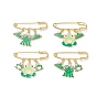 Frog Alloy Enamel Charm Brooch Pin, Iron Safety Kilt Pin for Sweater Shawl