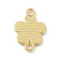 Alloy Connector Charms, with Enamel, Flower Links, Light Gold