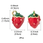 2Pcs Brass Enamel Charms, Imitation Fruit, Matte Gold Color, Strawberry Charm