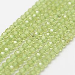 Natürliche Peridot Perle Stränge, facettiert, Runde