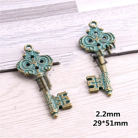 Accesorios colgantes grandes de aleación, DIY para la fabricación de la joyería, clave retro, sin plomo y cadmio