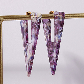 EA262 Fashion Triangular Acetate Earrings Personalized Simple Color Geometric Earrings For Women