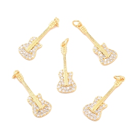 Eco-Friendly Brass Micro Pave Cubic Zirconia Pendants, Long-Lasting Plated, Lead Free & Cadmium Free & Nickel Free, Real 18K Gold Plated