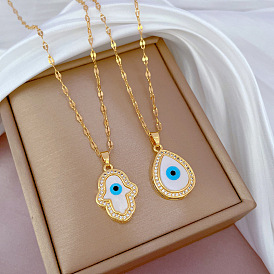 Angel Eye Delicate Diamond Necklace - Elegant Collarbone Chain Accessory.