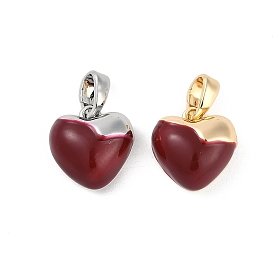 Brass Enamel Charms, Heart Charm