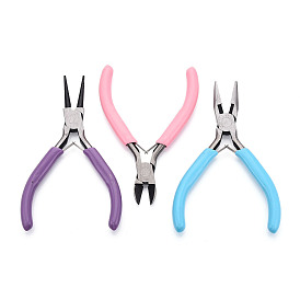 45# наборы стальных плоскогубцев, с пластиковыми ручками, в том числе боковые кусачки, Плоскогубцы, плоскогубцы с игольчатым носом