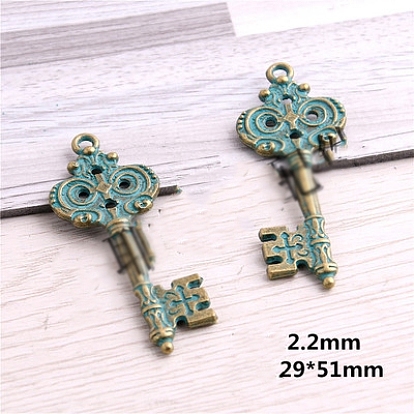 Accesorios colgantes grandes de aleación, DIY para la fabricación de la joyería, clave retro, sin plomo y cadmio