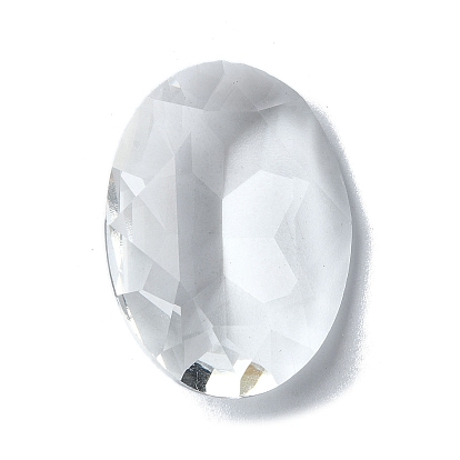 Cabujones de diamantes de imitación de cristal facetado, señaló hacia atrás, oval