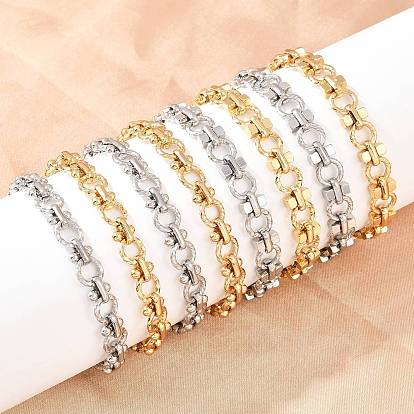 304 женские браслеты-цепочки со звеньями из нержавеющей стали, кольцо