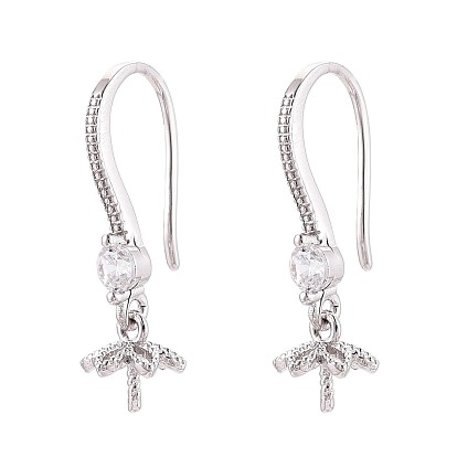 925 серьги-крючки из стерлингового серебра с микропаве из прозрачного кубического циркония, плоско-круглые