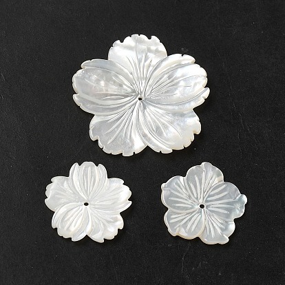 Натуральный белый бусы, цветок