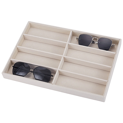 8 Gitter, rechteckige MDF-Platten, mit Samt bezogen, Gläserablagen, Schmuckdisplayhalter zur Aufbewahrung von Sonnenbrillen