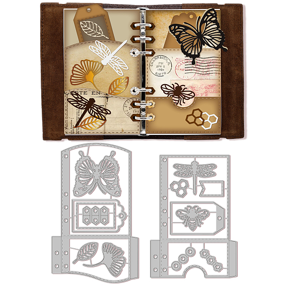 Углеродистая сталь разрезает трафареты, для diy scrapbooking, Фотоальбом, декоративная бумага для тиснения, цвет нержавеющей стали, рисунок насекомых