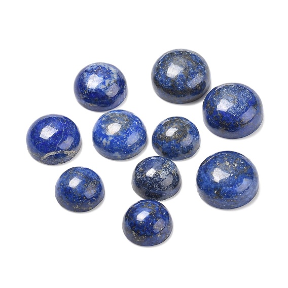 Natural Lapis Lazuli Cabochons, Half Round
