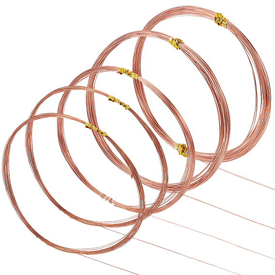 5 рулоны 4 стиль голая медная проволока для рукоделия, круглые