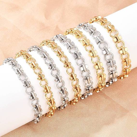 304 женские браслеты-цепочки со звеньями из нержавеющей стали, кольцо