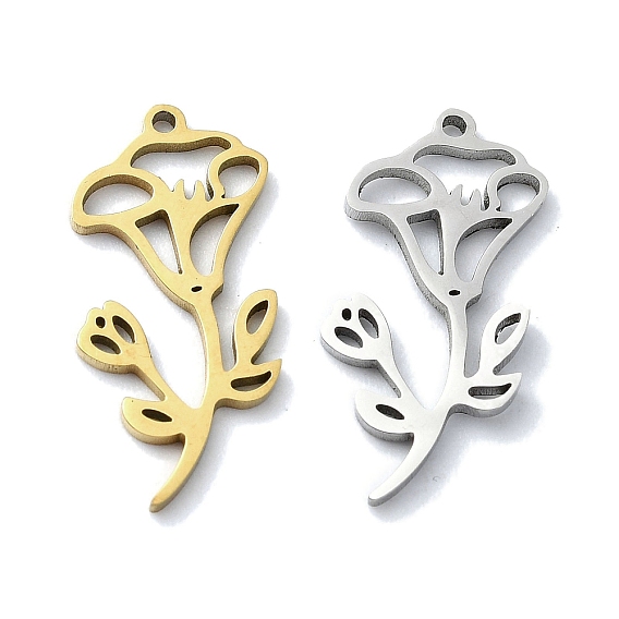 304 подвески из нержавеющей стали, лазерная резка, цветочный шарм