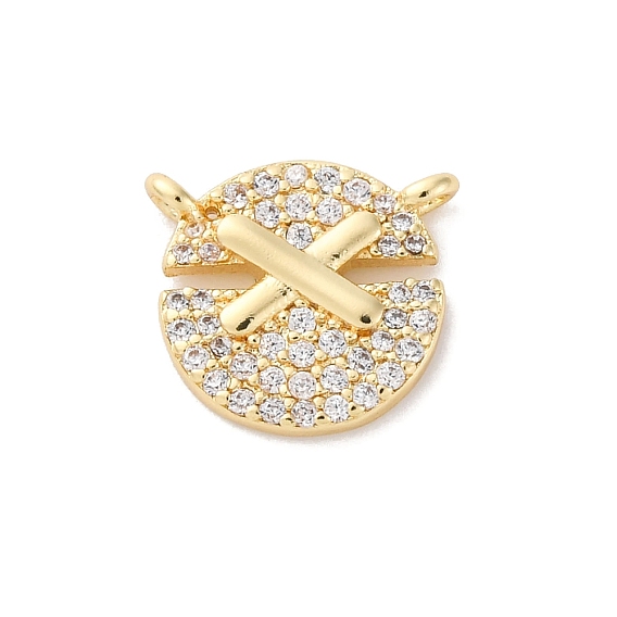 Латунные микро проложить кубического циркония подвески, плоские круглые прелести