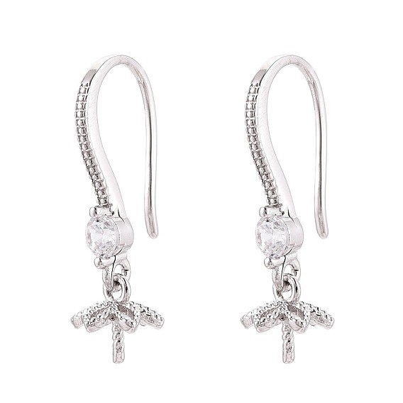 925 серьги-крючки из стерлингового серебра с микропаве из прозрачного кубического циркония, плоско-круглые