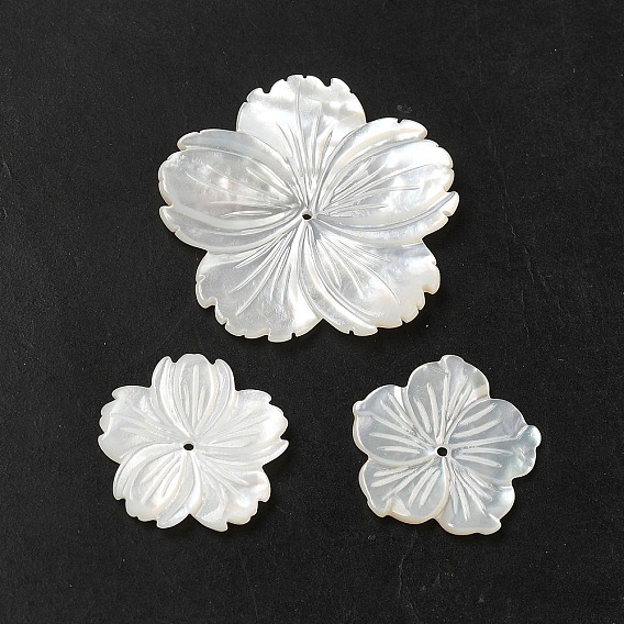 Натуральный белый бусы, цветок