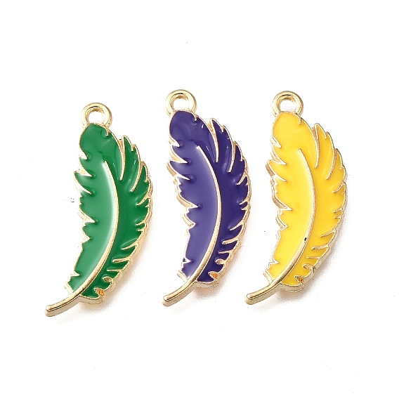 Подвески из эмали и сплава, очарование перьев, стойки покрытие, долговечный, без свинца, без кадмии и без никеля, золотые