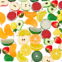 Resin Pendants, with Platinum Tone Iron Findings, Imitation Food, Mixed Shapes