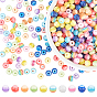 600pcs 10 couleurs perles en plastique émaillées, pour la fabrication de bijoux pour enfants bricolage, Round stripe