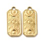Placage ionique (ip) 316l pendentifs chirurgicaux en acier inoxydable, sans nickel, rectangle avec breloque lune et œil
