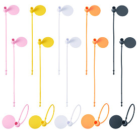 50шт. 5цветные плоские круглые пластиковые застежки для подвесных бирок, пустые этикетки, этикетки для одежды