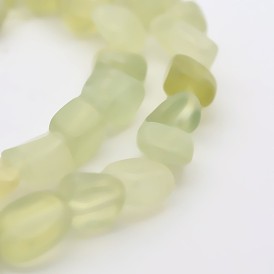 Xiuyan naturelle brins de perles de jade, 5~7mm, Trou: 5~7mm, environ 1 pouce