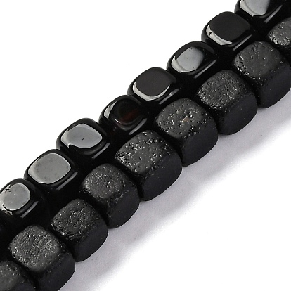 Бусины из натурального черного оникса, окрашенная и подогревом, кубические