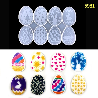 Easter Egg Silicone Pendant Molds, For Resin Casting Molds, for UV Resin, Epoxy Resin Easter Jewelry Making