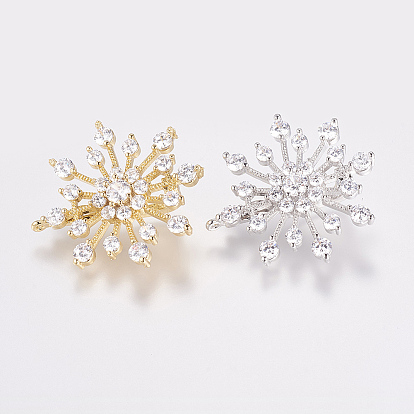 Латунный микропаве из циркония, подвеска навесная навесная, с петлей, цветок