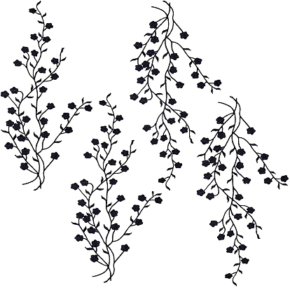 4шт. хлопковые вышивальные украшения, аппликация, цветок