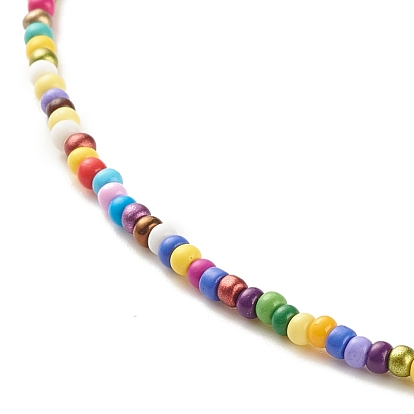 Glass Seed Beaded Necklace, Summer Jewelry for Women