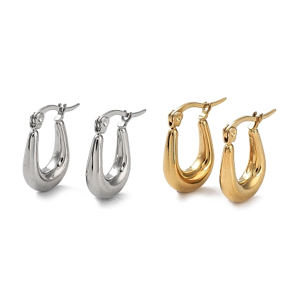 304 овальные серьги-кольца из нержавеющей стали для женщин