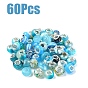 60шт 15 стили имитация кошачьего глаза смола европейские бусины наборы, RONDELLE большие шарики отверстия