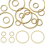 15Pcs 3 Styles 304 Stainless Steel Open Jump Rings, Twisted Round, Round Ring