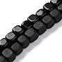 Бусины из натурального черного оникса, окрашенная и подогревом, кубические