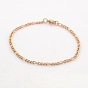 Casual Style 304 Stainless Steel Twist Mother-Son Chain Bracelets for Further Design, with Lobster Claw Clasps, 190x3x1.5mm