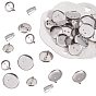 Iron Brooch Findings, Brooch Base Settings, Flat Round