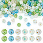 Picasso Baking Paint Glass Seed Beads, Round