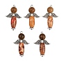 Печатные подвески из натурального дерева, ангел, с натуральным венге и фурнитурой из сплава в тибетском стиле