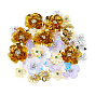36Pcs 6 Styles PVC Sequins & Rhinestone Hread Iron on/Sew On Patches, Cloth Appliques, Flower