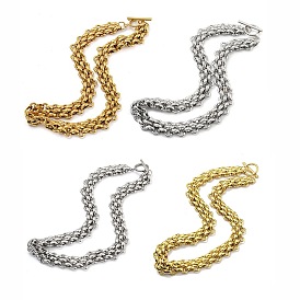 304 Stainless Steel Chain Necklaces, Mesh Chain