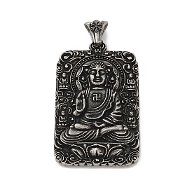 316 хирургические подвески из нержавеющей стали, прямоугольник с амулетом Татхагата Будда